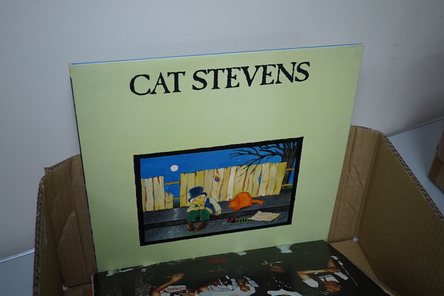 Thirteen LP record albums and 7 inch singles, artist on LPs include; David Bowie, Count Basie, Cat Stevens Louis Armstrong, Charlie Parker, etc. singles include; sixteen The Beatles singles, three Rolling Stones, Cliff R